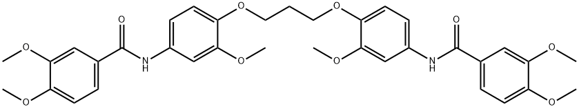 N-[4-[3-[4-[(3,4-dimethoxybenzoyl)amino]-2-methoxyphenoxy]propoxy]-3-methoxyphenyl]-3,4-dimethoxybenzamide Struktur