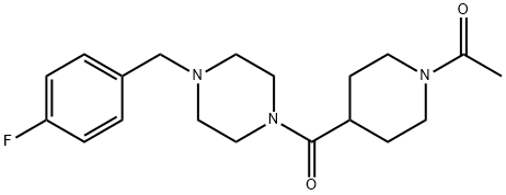 1-[4-[4-[(4-fluorophenyl)methyl]piperazine-1-carbonyl]piperidin-1-yl]ethanone Struktur