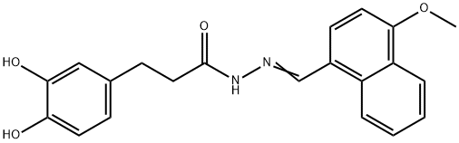 3-(3,4-dihydroxyphenyl)-N-[(E)-(4-methoxynaphthalen-1-yl)methylideneamino]propanamide Struktur