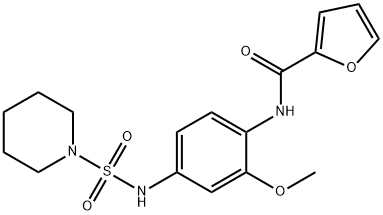 N-[2-methoxy-4-(piperidin-1-ylsulfonylamino)phenyl]furan-2-carboxamide Struktur