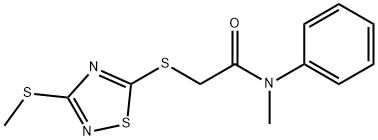 N-methyl-2-[(3-methylsulfanyl-1,2,4-thiadiazol-5-yl)sulfanyl]-N-phenylacetamide Struktur