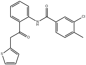 3-chloro-4-methyl-N-[2-(2-thiophen-2-ylacetyl)phenyl]benzamide Struktur