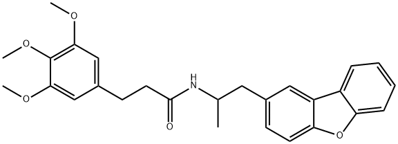 N-(1-dibenzofuran-2-ylpropan-2-yl)-3-(3,4,5-trimethoxyphenyl)propanamide Struktur