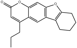 4-propyl-6,7,8,9-tetrahydro-[1]benzofuro[3,2-g]chromen-2-one Struktur