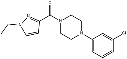 [4-(3-chlorophenyl)piperazin-1-yl]-(1-ethylpyrazol-3-yl)methanone Struktur