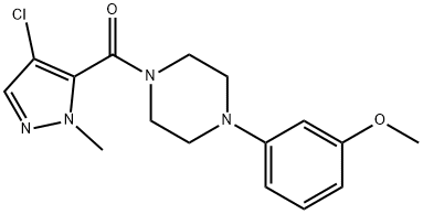 (4-chloro-2-methylpyrazol-3-yl)-[4-(3-methoxyphenyl)piperazin-1-yl]methanone Struktur