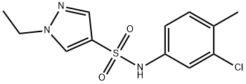 N-(3-chloro-4-methylphenyl)-1-ethylpyrazole-4-sulfonamide Struktur