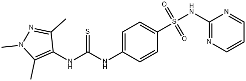 1-[4-(pyrimidin-2-ylsulfamoyl)phenyl]-3-(1,3,5-trimethylpyrazol-4-yl)thiourea Struktur