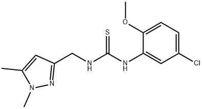 1-(5-chloro-2-methoxyphenyl)-3-[(1,5-dimethylpyrazol-3-yl)methyl]thiourea Struktur