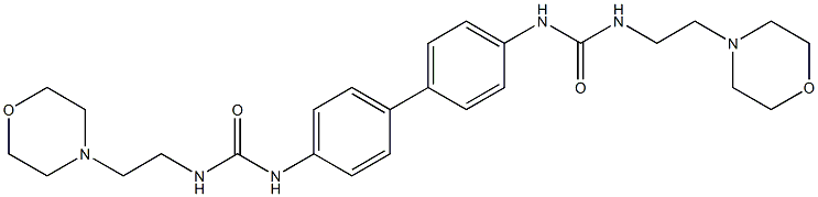 1-(2-morpholin-4-ylethyl)-3-[4-[4-(2-morpholin-4-ylethylcarbamoylamino)phenyl]phenyl]urea Struktur