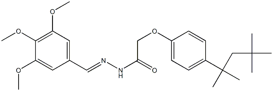 N-[(E)-(3,4,5-trimethoxyphenyl)methylideneamino]-2-[4-(2,4,4-trimethylpentan-2-yl)phenoxy]acetamide Struktur