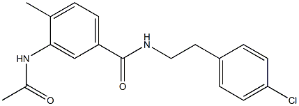 3-acetamido-N-[2-(4-chlorophenyl)ethyl]-4-methylbenzamide Struktur