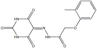 2-(2-methylphenoxy)-N-[(2,4,6-trioxo-1,3-diazinan-5-ylidene)amino]acetamide Struktur