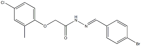 N-[(E)-(4-bromophenyl)methylideneamino]-2-(4-chloro-2-methylphenoxy)acetamide Struktur