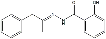 2-hydroxy-N-[(E)-1-phenylpropan-2-ylideneamino]benzamide Struktur