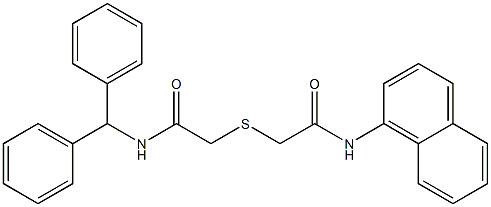 2-[2-(benzhydrylamino)-2-oxoethyl]sulfanyl-N-naphthalen-1-ylacetamide Struktur