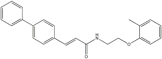 (E)-N-[2-(2-methylphenoxy)ethyl]-3-(4-phenylphenyl)prop-2-enamide Struktur