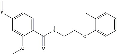 2-methoxy-N-[2-(2-methylphenoxy)ethyl]-4-methylsulfanylbenzamide Struktur