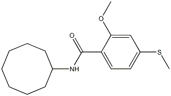 N-cyclooctyl-2-methoxy-4-methylsulfanylbenzamide Struktur