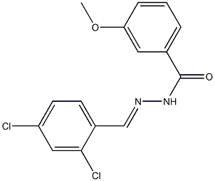 N-[(E)-(2,4-dichlorophenyl)methylideneamino]-3-methoxybenzamide Struktur