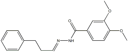 3,4-dimethoxy-N-[(E)-3-phenylpropylideneamino]benzamide Struktur