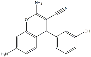 2,7-diamino-4-(3-hydroxyphenyl)-4H-chromene-3-carbonitrile Struktur