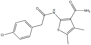 2-[[2-(4-chlorophenyl)acetyl]amino]-4,5-dimethylthiophene-3-carboxamide Struktur