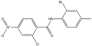 N-(2-bromo-4-methylphenyl)-2-chloro-4-nitrobenzamide Struktur