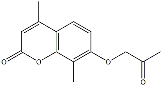 4,8-dimethyl-7-(2-oxopropoxy)chromen-2-one Struktur