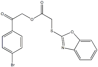 [2-(4-bromophenyl)-2-oxoethyl] 2-(1,3-benzoxazol-2-ylsulfanyl)acetate Struktur