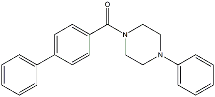 (4-phenylphenyl)-(4-phenylpiperazin-1-yl)methanone Struktur