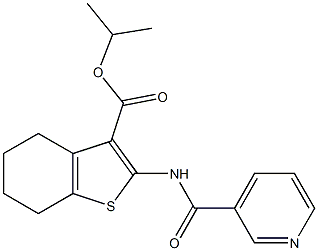 propan-2-yl 2-(pyridine-3-carbonylamino)-4,5,6,7-tetrahydro-1-benzothiophene-3-carboxylate Struktur