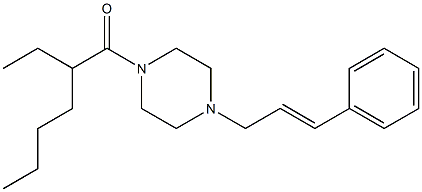 2-ethyl-1-[4-[(E)-3-phenylprop-2-enyl]piperazin-1-yl]hexan-1-one Struktur