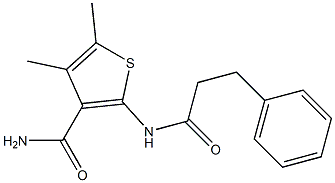 4,5-dimethyl-2-(3-phenylpropanoylamino)thiophene-3-carboxamide Struktur