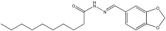 N-[(E)-1,3-benzodioxol-5-ylmethylideneamino]decanamide Struktur