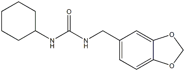 1-(1,3-benzodioxol-5-ylmethyl)-3-cyclohexylurea Struktur