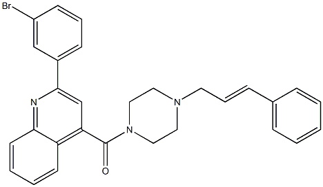 [2-(3-bromophenyl)quinolin-4-yl]-[4-[(E)-3-phenylprop-2-enyl]piperazin-1-yl]methanone Struktur