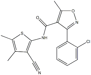 3-(2-chlorophenyl)-N-(3-cyano-4,5-dimethylthiophen-2-yl)-5-methyl-1,2-oxazole-4-carboxamide Struktur