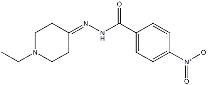 N-[(1-ethylpiperidin-4-ylidene)amino]-4-nitrobenzamide Struktur