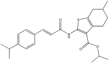 propan-2-yl 6-methyl-2-[[(E)-3-(4-propan-2-ylphenyl)prop-2-enoyl]amino]-4,5,6,7-tetrahydro-1-benzothiophene-3-carboxylate Struktur