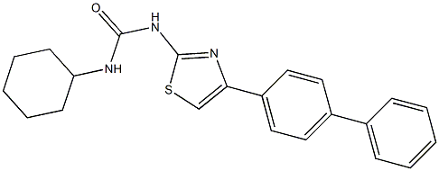 1-cyclohexyl-3-[4-(4-phenylphenyl)-1,3-thiazol-2-yl]urea Struktur