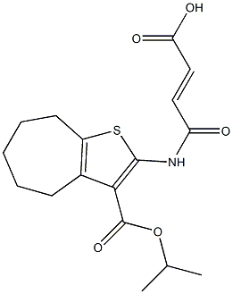 (E)-4-oxo-4-[(3-propan-2-yloxycarbonyl-5,6,7,8-tetrahydro-4H-cyclohepta[b]thiophen-2-yl)amino]but-2-enoic acid Struktur