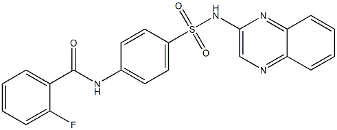 2-fluoro-N-[4-(quinoxalin-2-ylsulfamoyl)phenyl]benzamide Struktur