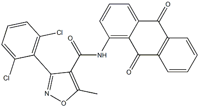 3-(2,6-dichlorophenyl)-N-(9,10-dioxoanthracen-1-yl)-5-methyl-1,2-oxazole-4-carboxamide Struktur