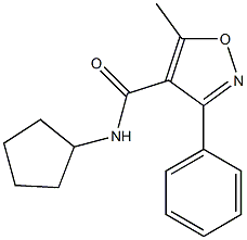 N-cyclopentyl-5-methyl-3-phenyl-1,2-oxazole-4-carboxamide Struktur