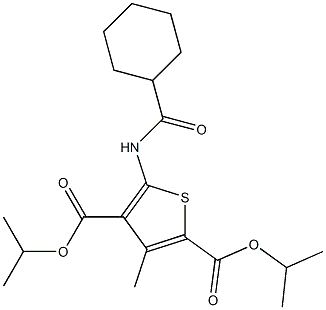 dipropan-2-yl 5-(cyclohexanecarbonylamino)-3-methylthiophene-2,4-dicarboxylate Struktur