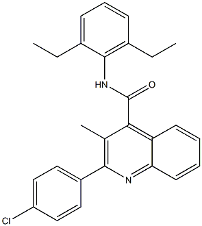 2-(4-chlorophenyl)-N-(2,6-diethylphenyl)-3-methylquinoline-4-carboxamide Struktur