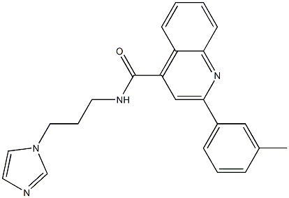 N-(3-imidazol-1-ylpropyl)-2-(3-methylphenyl)quinoline-4-carboxamide Struktur