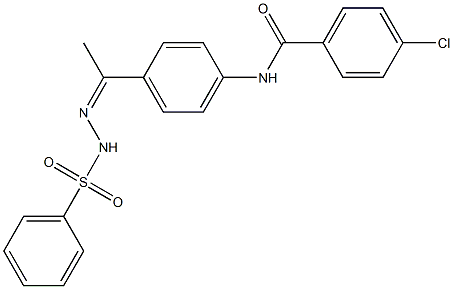 N-[4-[(Z)-N-(benzenesulfonamido)-C-methylcarbonimidoyl]phenyl]-4-chlorobenzamide Struktur