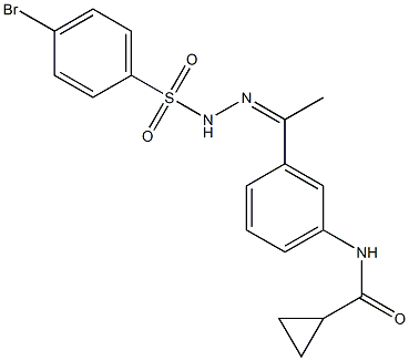 N-[3-[(Z)-N-[(4-bromophenyl)sulfonylamino]-C-methylcarbonimidoyl]phenyl]cyclopropanecarboxamide Struktur